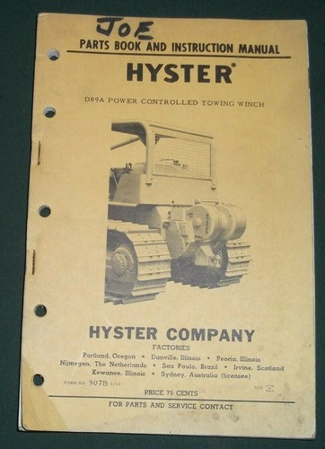 Hyster d89a towing winch - hyster,