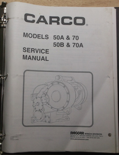 Carco 50a 50b 70a - 70, winch