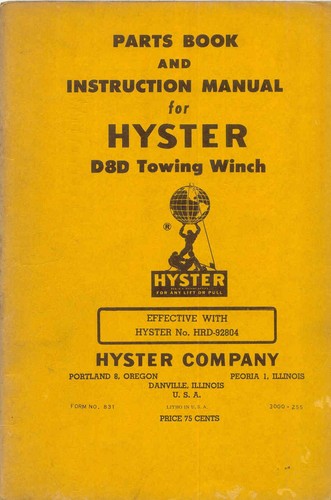 Hyster d8n towing winch - hyster,