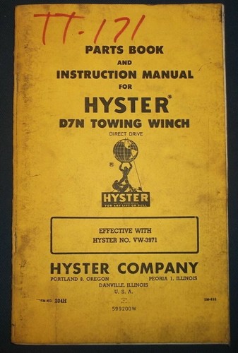 Hyster d7n towing winch - towing,