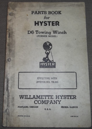 Hyster towing winch - towing, parts
