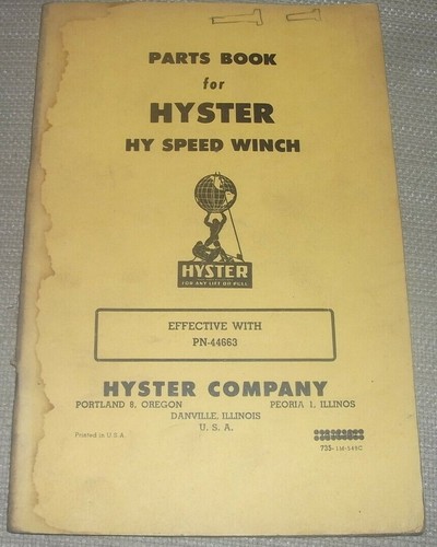 Hyster speed winch parts - hyster,