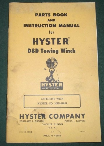 Hyster d8d towing winch - d8d,